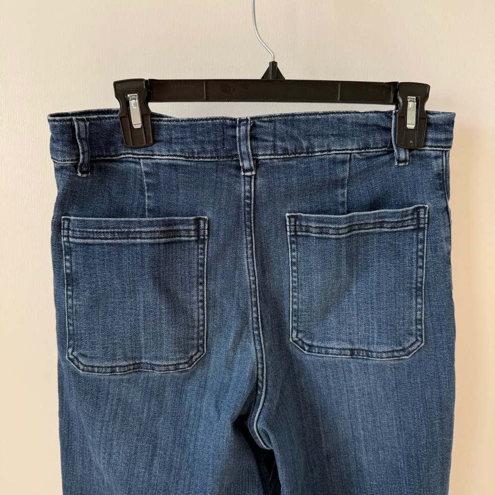 Frame Le Slim Palazzo Bardot Pocket Jeans in Thunderstorm - Picture 9 of 14